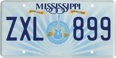 MS license plate ZXL899