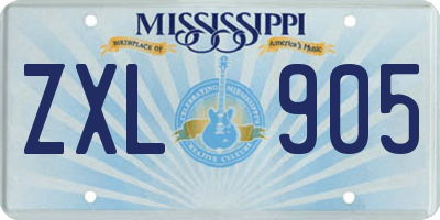 MS license plate ZXL905