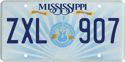 MS license plate ZXL907