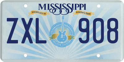 MS license plate ZXL908