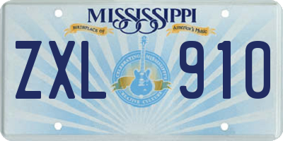 MS license plate ZXL910