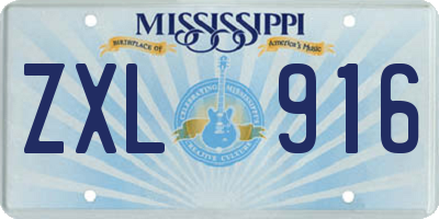 MS license plate ZXL916