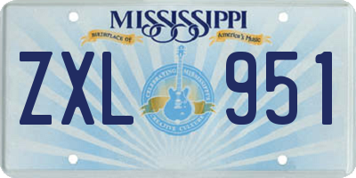MS license plate ZXL951