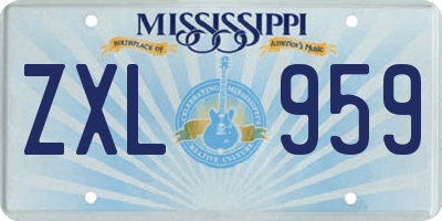 MS license plate ZXL959