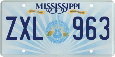 MS license plate ZXL963