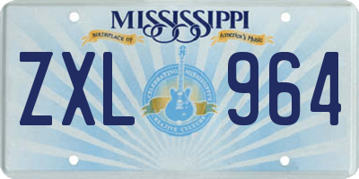 MS license plate ZXL964