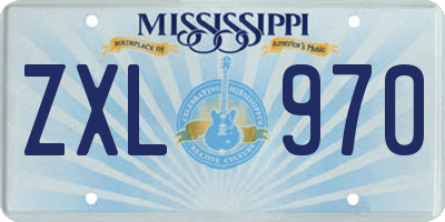 MS license plate ZXL970