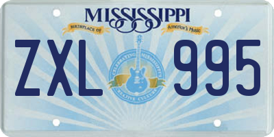 MS license plate ZXL995