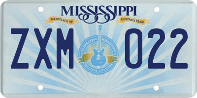 MS license plate ZXM022