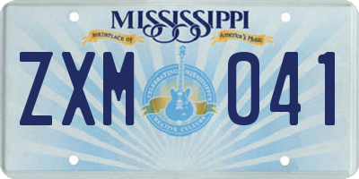 MS license plate ZXM041