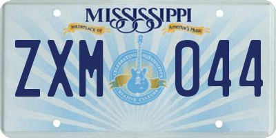 MS license plate ZXM044