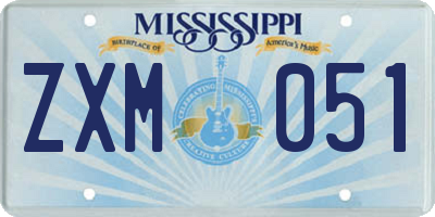 MS license plate ZXM051