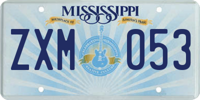 MS license plate ZXM053