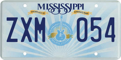MS license plate ZXM054