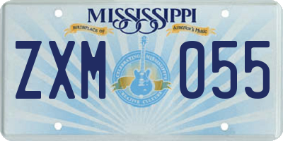 MS license plate ZXM055