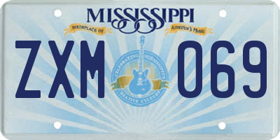 MS license plate ZXM069
