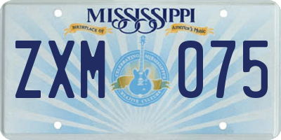 MS license plate ZXM075