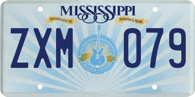 MS license plate ZXM079