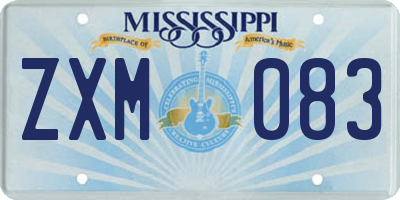 MS license plate ZXM083