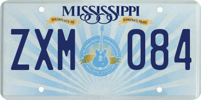 MS license plate ZXM084