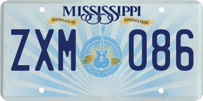 MS license plate ZXM086