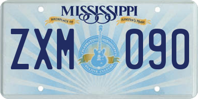 MS license plate ZXM090