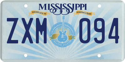 MS license plate ZXM094