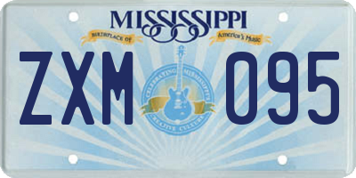 MS license plate ZXM095