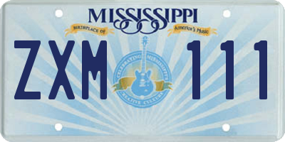 MS license plate ZXM111