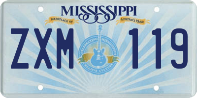MS license plate ZXM119