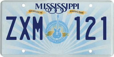 MS license plate ZXM121