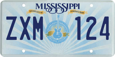 MS license plate ZXM124