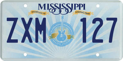 MS license plate ZXM127