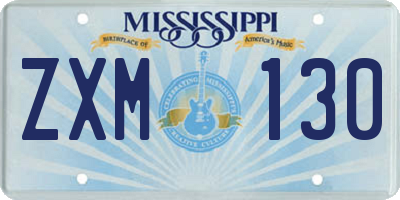 MS license plate ZXM130