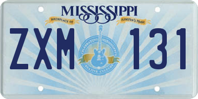 MS license plate ZXM131