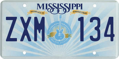 MS license plate ZXM134