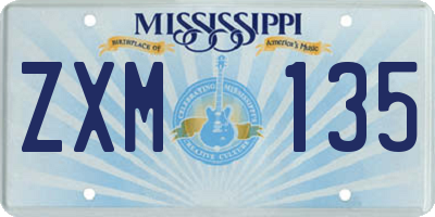 MS license plate ZXM135