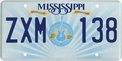 MS license plate ZXM138