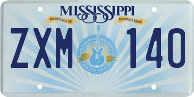 MS license plate ZXM140