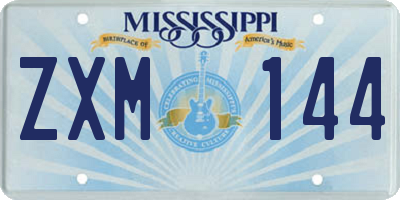 MS license plate ZXM144