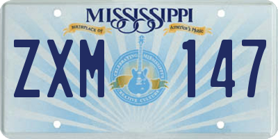 MS license plate ZXM147