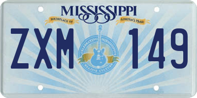 MS license plate ZXM149