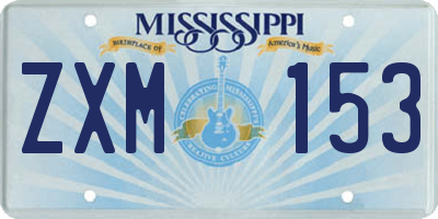 MS license plate ZXM153