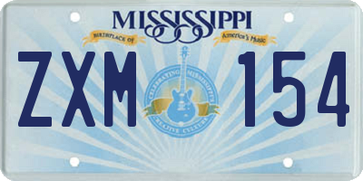 MS license plate ZXM154