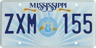 MS license plate ZXM155