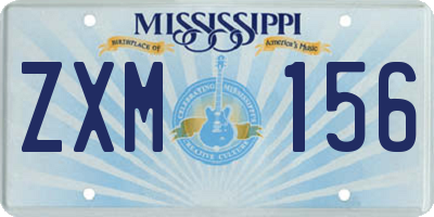 MS license plate ZXM156