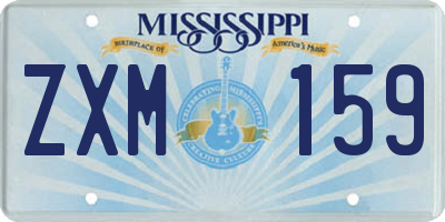 MS license plate ZXM159