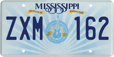 MS license plate ZXM162
