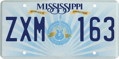 MS license plate ZXM163