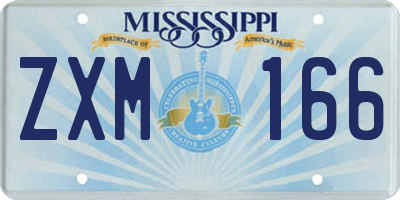 MS license plate ZXM166